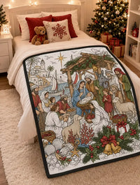 Christmas Coloring Blanket for Adults - 50 x 60 in