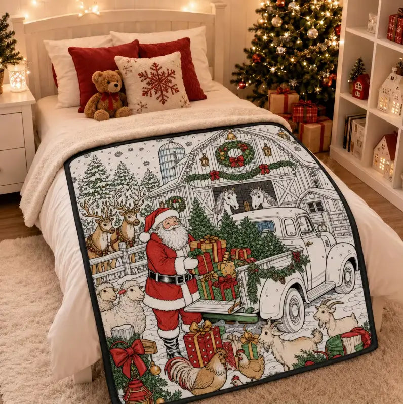 Christmas Coloring Blanket for Adults - 50 x 60 in
