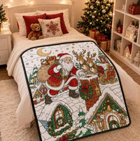 Christmas Coloring Blanket for Adults - 50 x 60 in