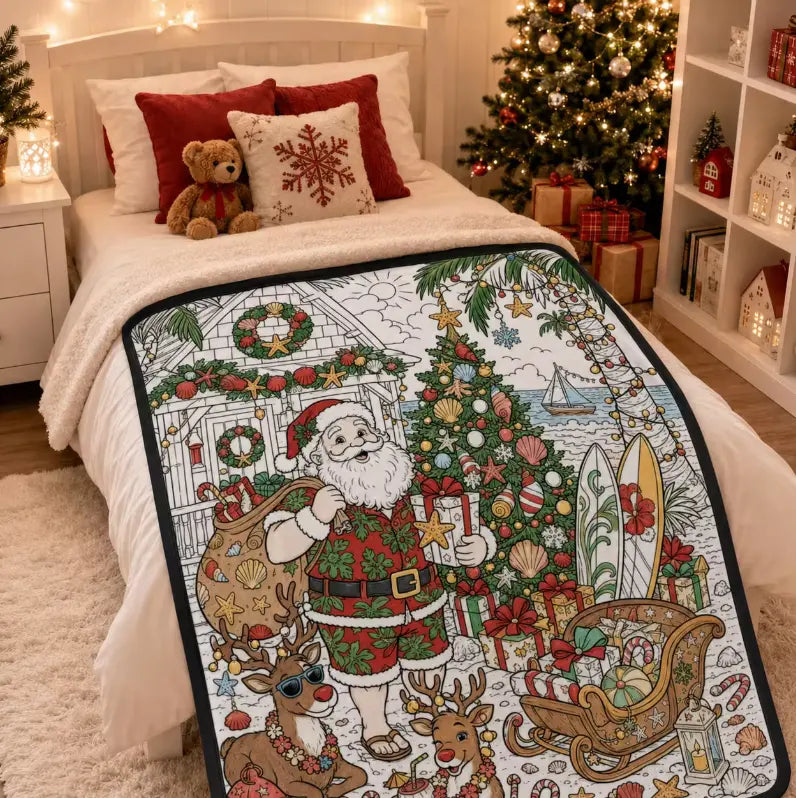 Christmas Coloring Blanket for Adults - 50 x 60 in