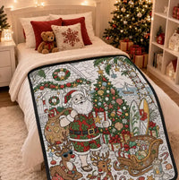 Christmas Coloring Blanket for Adults - 50 x 60 in