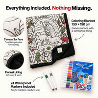 Christmas Coloring Blanket for Adults - 50 x 60 in