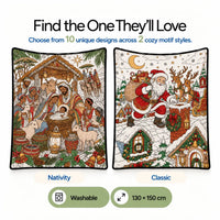 Christmas Coloring Blanket for Adults - 50 x 60 in