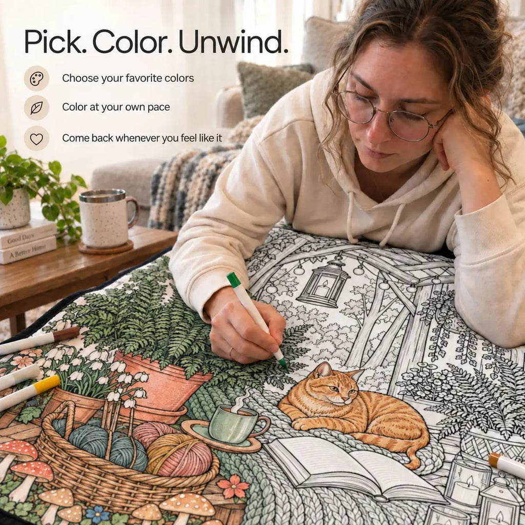 Drawing blanket with girl